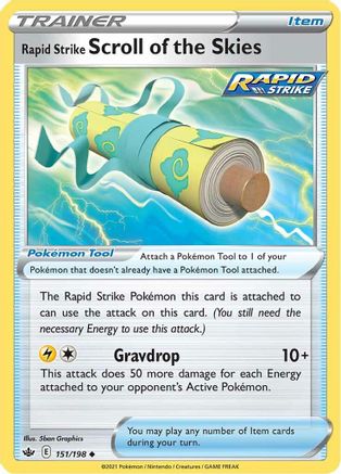 Rapid Strike Scroll of the Skies 151/198 - SWSH06 Chilling Reign Reverse Holofoil - Uncommon