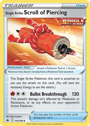 Single Strike Scroll of Piercing 154/198 - SWSH06 Chilling Reign Reverse Holofoil - Uncommon