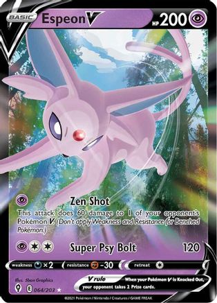 Espeon V 064/203 - SWSH07 Evolving Skies Holofoil - Ultra Rare