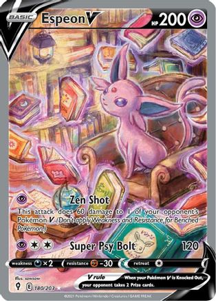 Espeon V (Alternate Full Art) 180/203 - SWSH07 Evolving Skies Holofoil - Ultra Rare