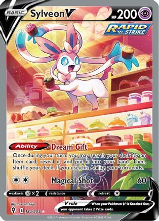 Sylveon V (Alternate Full Art) 184/203 - SWSH07 Evolving Skies Holofoil - Ultra Rare