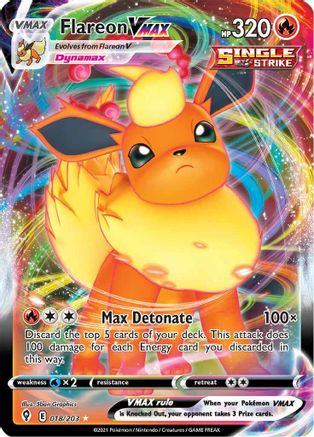 Flareon VMAX 018/203 - SWSH07 Evolving Skies Holofoil - Ultra Rare