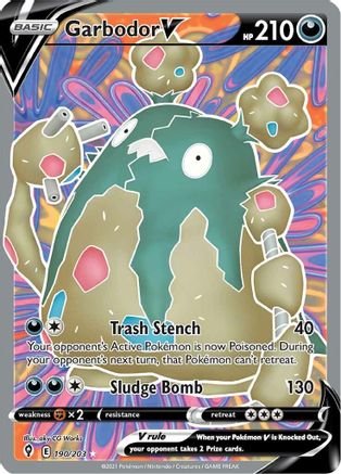 Garbodor V (Full Art) 190/203 - SWSH07 Evolving Skies Holofoil - Ultra Rare