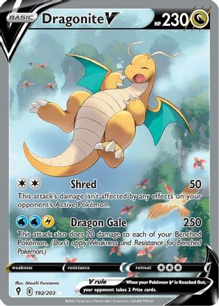 Dragonite V (Alternate Full Art) 192/203 - SWSH07 Evolving Skies Holofoil - Ultra Rare