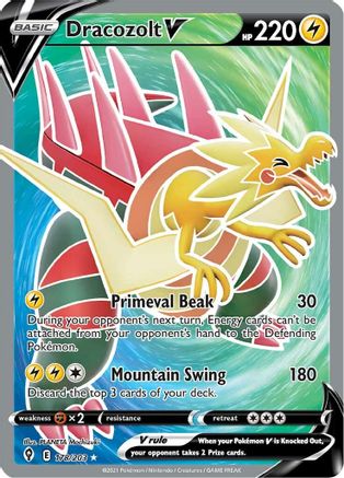 Dracozolt V (Full Art) 178/203 - SWSH07 Evolving Skies Holofoil - Ultra Rare