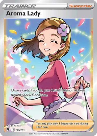 Aroma Lady (Full Art) 199/203 - SWSH07 Evolving Skies Holofoil - Ultra Rare