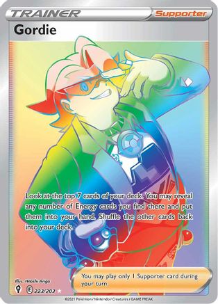 Gordie (Secret) 223/203 - SWSH07 Evolving Skies Holofoil - Secret Rare