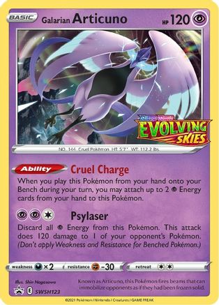 Galarian Articuno SWSH123 - SWSH Sword & Shield Promo Cards Holofoil - Promo