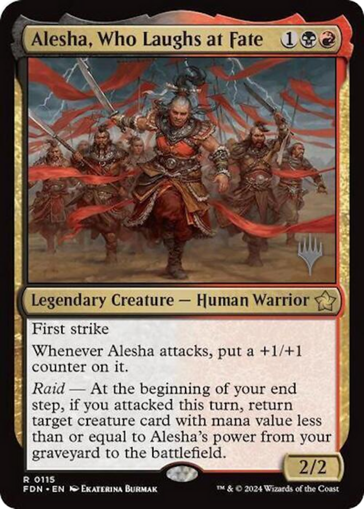Alesha, Who Laughs at Fate (PPDFT-115) - Foundations Promos Foil (Promo Pack)