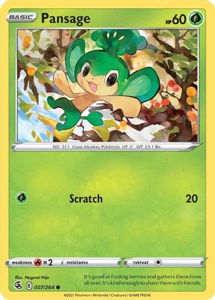 Pansage 007/264 - SWSH08 Fusion Strike Normal - Common