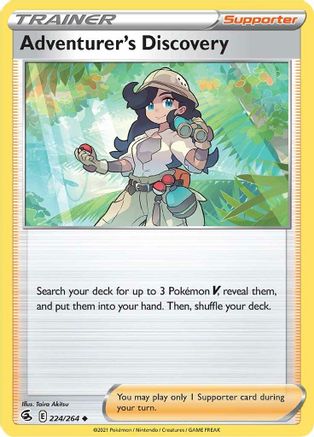 Adventurer's Discovery 224/264 - SWSH08 Fusion Strike Reverse Holofoil - Uncommon