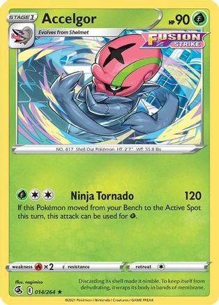 Accelgor 014/264 - SWSH08 Fusion Strike Reverse Holofoil - Rare