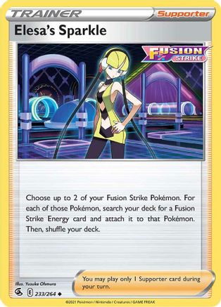 Elesa's Sparkle 233/264 - SWSH08 Fusion Strike Reverse Holofoil - Uncommon
