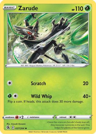 Zarude 027/264 - SWSH08 Fusion Strike Reverse Holofoil - Uncommon