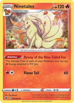 Ninetales (31) 031/264 - SWSH08 Fusion Strike Normal - Uncommon