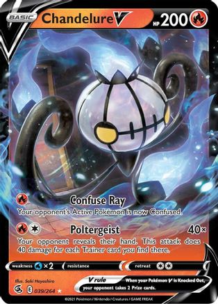 Chandelure V 039/264 - SWSH08 Fusion Strike Holofoil - Ultra Rare