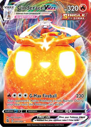 Cinderace VMAX 045/264 - SWSH08 Fusion Strike Holofoil - Ultra Rare