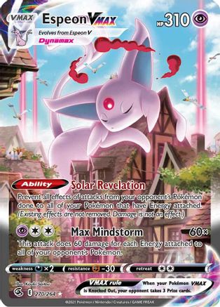 Espeon VMAX (Alternate Art Secret) 270/264 - SWSH08 Fusion Strike Holofoil - Secret Rare