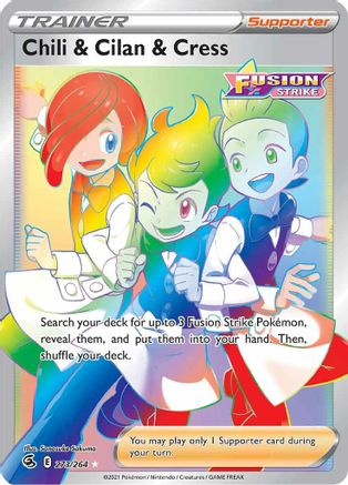 Chili & Cilan & Cress (Secret) 273/264 - SWSH08 Fusion Strike Holofoil - Secret Rare