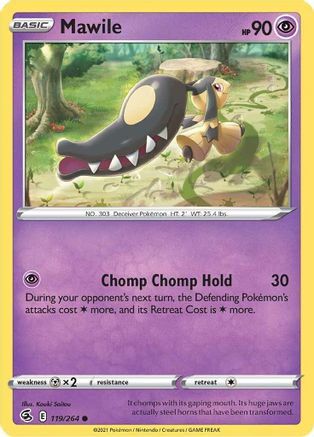 Mawile 119/264 - SWSH08 Fusion Strike Reverse Holofoil - Common