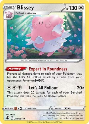 Blissey 203/264 - SWSH08 Fusion Strike Reverse Holofoil - Rare
