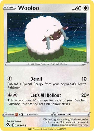 Wooloo (221) 221/264 - SWSH08 Fusion Strike Reverse Holofoil - Common