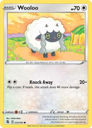 Wooloo (222) 222/264 - SWSH08 Fusion Strike Reverse Holofoil - Common