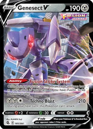 Genesect V 185/264 - SWSH08 Fusion Strike Holofoil - Ultra Rare