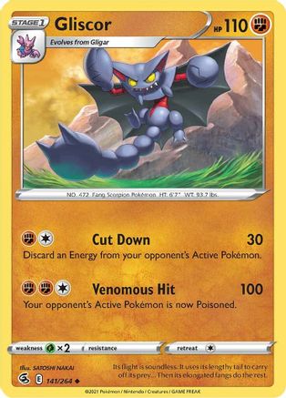 Gliscor 141/264 - SWSH08 Fusion Strike Reverse Holofoil - Uncommon
