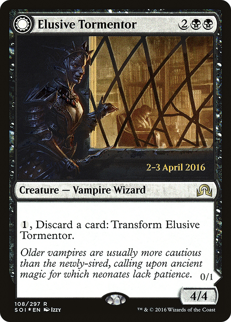 Elusive Tormentor // Insidious Mist (PRE-108S) - Shadows over Innistrad Promos: (Double Faced Transform) (Prerelease) Foil