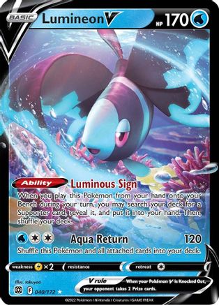 Lumineon V 040/172 - SWSH09 Brilliant Stars Holofoil - Ultra Rare