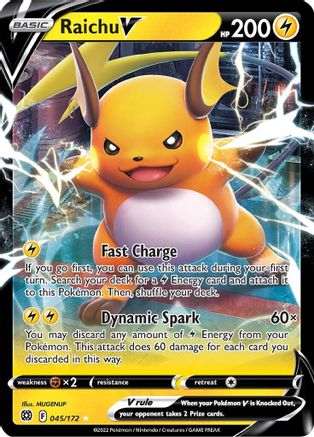 Raichu V 045/172 - SWSH09 Brilliant Stars Holofoil - Ultra Rare