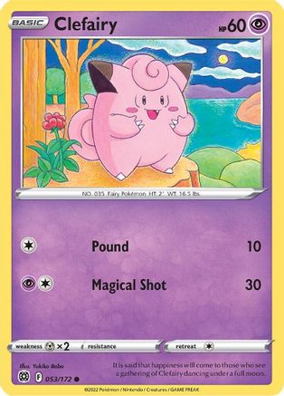 Clefairy 053/172 - SWSH09 Brilliant Stars Reverse Holofoil - Common