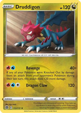 Druddigon 113/172 - SWSH09 Brilliant Stars Reverse Holofoil - Rare