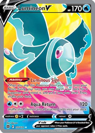 Lumineon V (Full Art) 155/172 - SWSH09 Brilliant Stars Holofoil - Ultra Rare