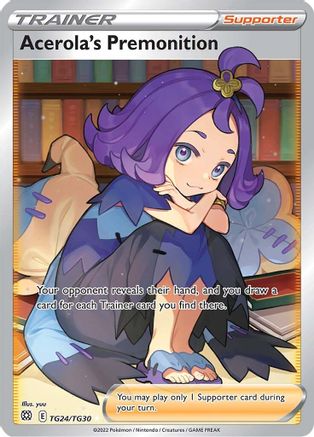 Acerola's Premonition TG24/TG30 - SWSH09 Brilliant Stars Trainer Gallery Holofoil - Ultra Rare