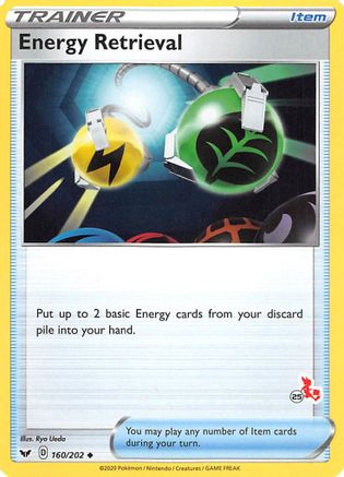 Energy Retrieval - 160/202 (#25 Cinderace Stamped) - Battle Academy 2022 Normal
