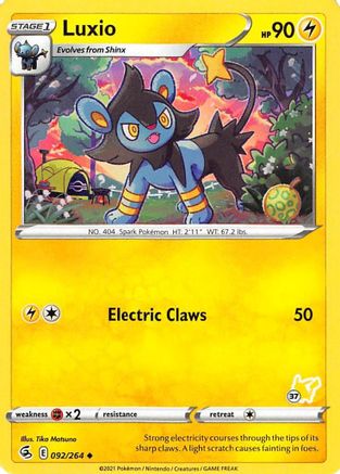 Luxio - 092/264 (#37 Pikachu Stamped) - Battle Academy 2022 Normal
