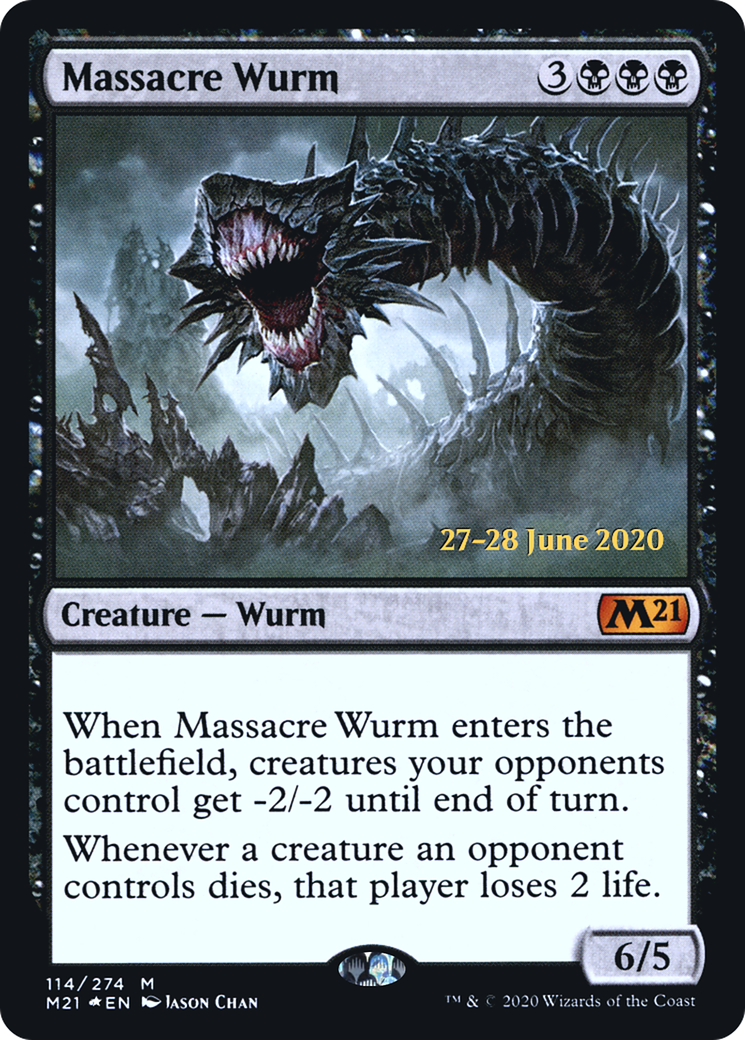 Massacre Wurm (PRE-114S) - Core Set 2021 Promos (Prerelease) Foil