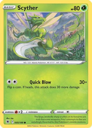 Scyther (005) 005/189 - SWSH10 Astral Radiance Normal - Common