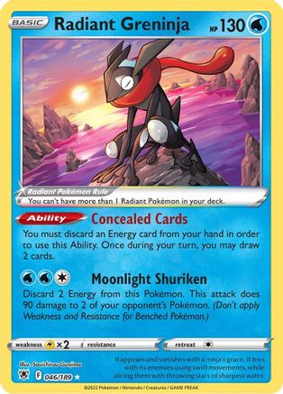 Radiant Greninja 046/189 - SWSH10 Astral Radiance Holofoil - Radiant Rare