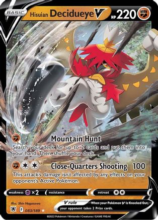 Hisuian Decidueye V 083/189 - SWSH10 Astral Radiance Holofoil - Ultra Rare