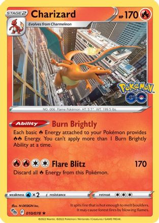 Charizard (10/078) - Pokemon GO Reverse Holofoil - Holo Rare