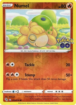 Numel (Peelable Ditto) (13/078) - Pokemon GO Reverse Holofoil - Common