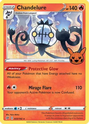 Chandelure - 033/192 - Trick or Trade BOOster Bundle Holofoil - Promo