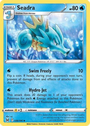 Seadra 036/196 - SWSH11 Lost Origin Reverse Holofoil - Uncommon