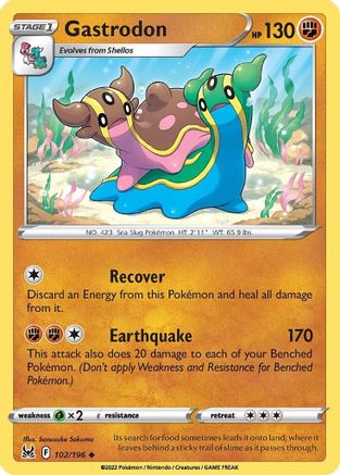 Gastrodon 102/196 - SWSH11 Lost Origin Reverse Holofoil - Uncommon