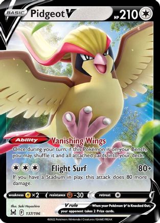 Pidgeot V 137/196 - SWSH11 Lost Origin Holofoil - Ultra Rare