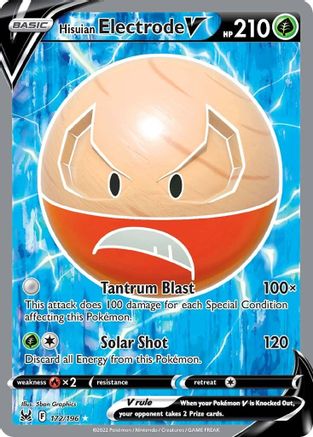 Hisuian Electrode V (Full Art) 172/196 - SWSH11 Lost Origin Holofoil - Ultra Rare