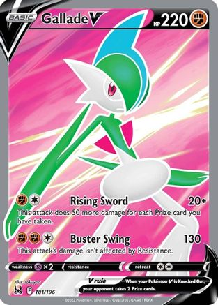 Gallade V (Full Art) 181/196 - SWSH11 Lost Origin Holofoil - Ultra Rare